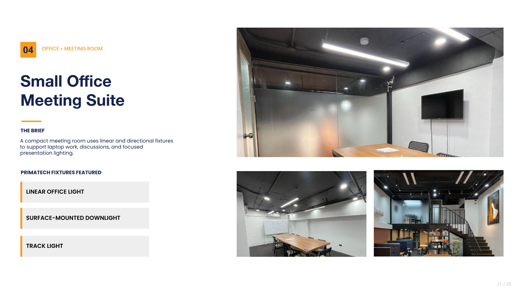 Industrial-loft café track and linear lighting